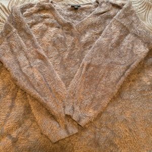 Grey fuzzy knit sweater